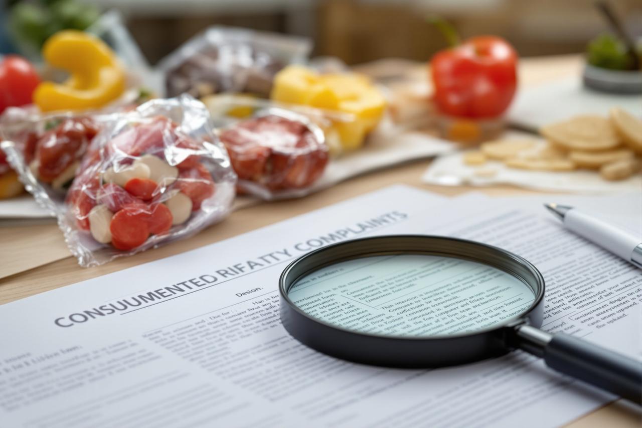 食品安全检测场景,消费者投诉文件堆叠